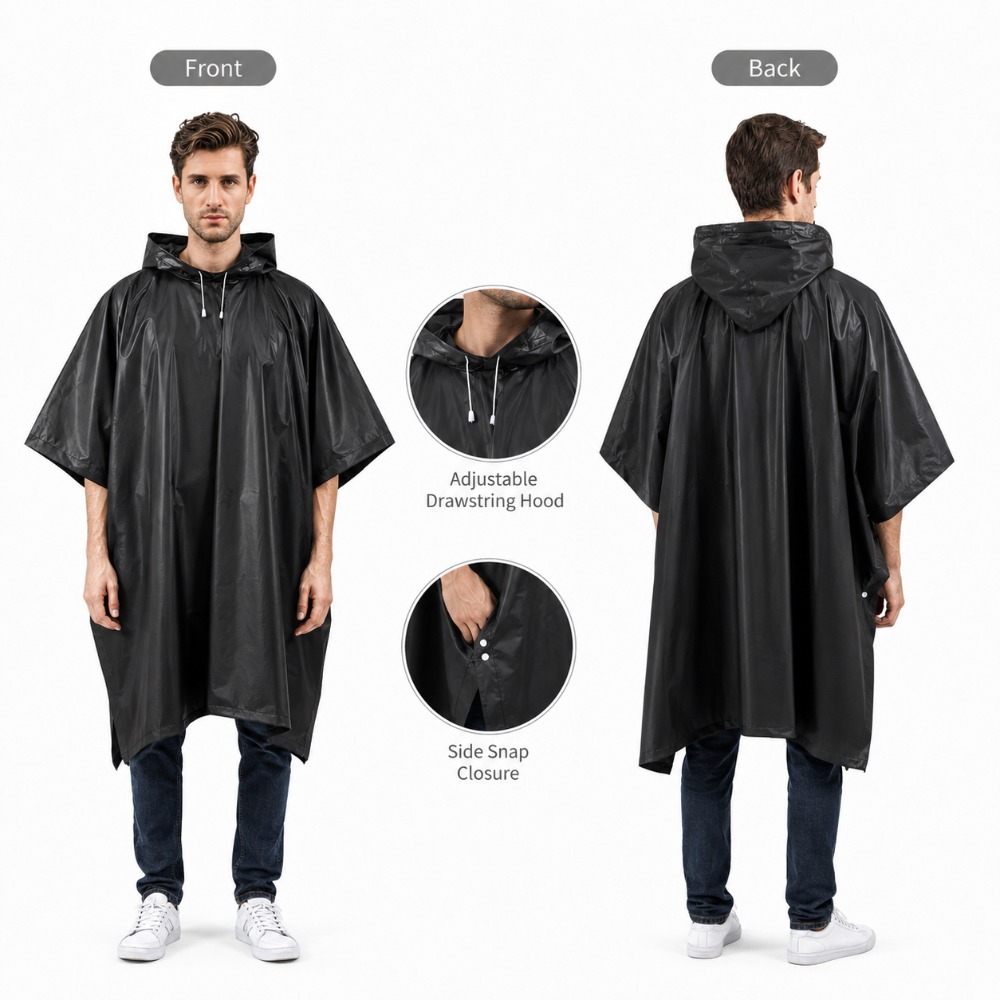 معطف واقٍ من المطر 3 في 1 مقاو - مراجعة Emergency Poncho Rain وسعره