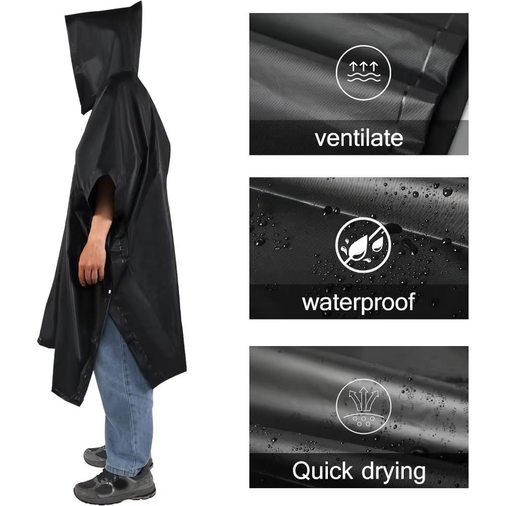 معطف واقٍ من المطر 3 في 1 مقاو - مراجعة Emergency Poncho Rain وسعره