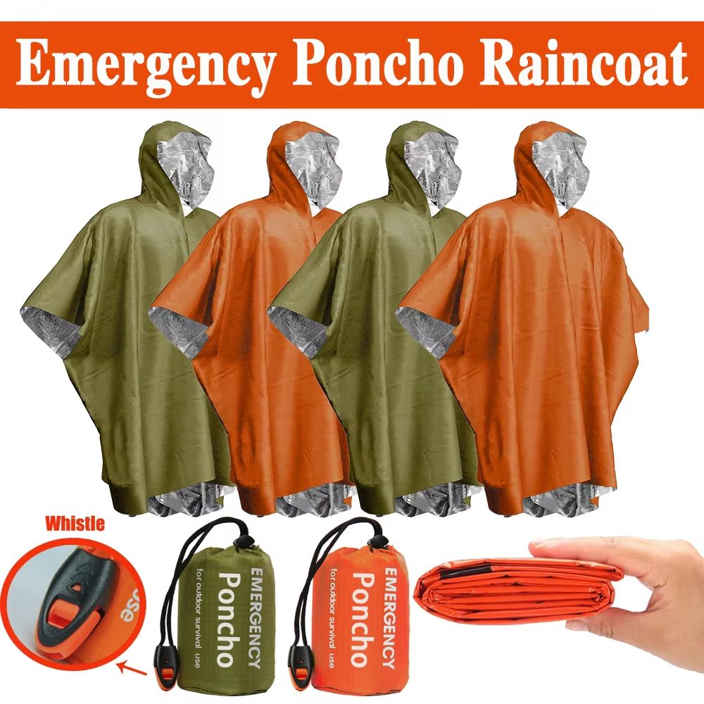 معطف طوارئ مقاوم للمطر، بطانية - مراجعة Emergency Poncho Rain وسعره