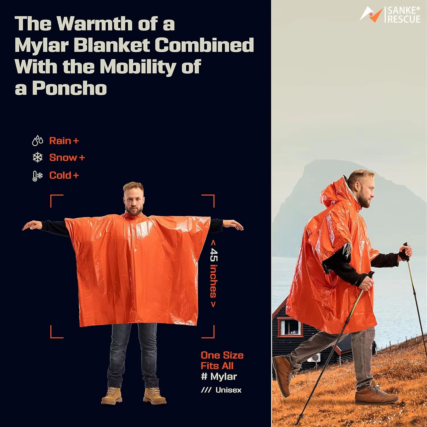 معطف طوارئ مقاوم للمطر، بطانية - مراجعة Emergency Poncho Rain وسعره